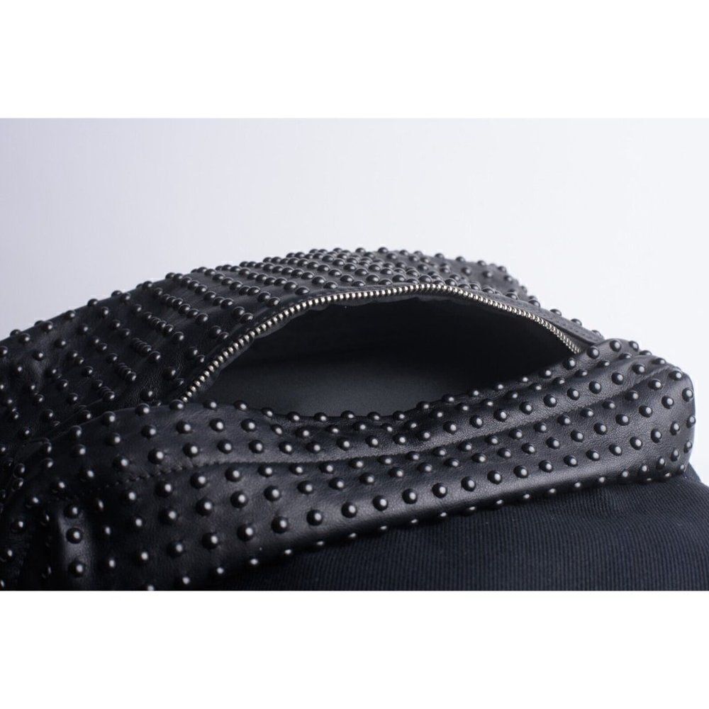 GIVENCHY Unisex Bookbag CI Back Pack Black Large Studded Canvas Leather NWT - Picture 7 of 10